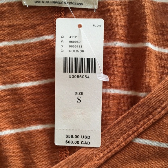 NWT Anthropologie T.La Riley Asymmetrical Pocket Tee Top Sz S Gold Orange Boho - Picture 10 of 13